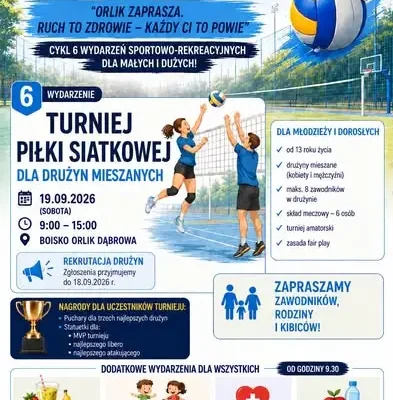 Siatkarskie emocje w Dąbrowie – turniej, zdrowe przekąski i wspólny doping dla reprezentacji