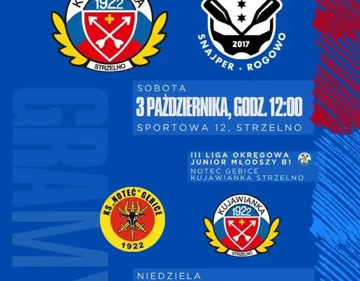 Kujawianka Strzelno zagra u siebie ze Snajperem Rogowo. Juniorzy młodsi jadą do Gębic