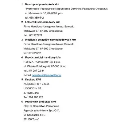 Powiatowy Urząd Pracy w Lipnie z nowymi ofertami pracy – sprawdź, kogo szukają pracodawcy