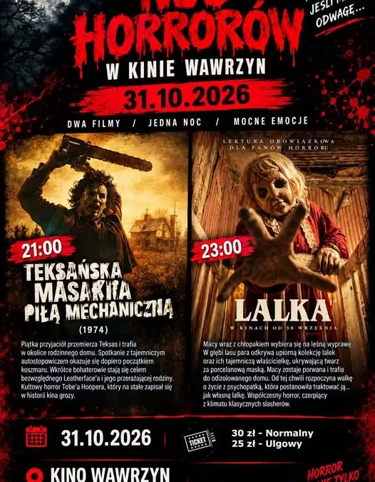 Noc Horrorów w Kinie Wawrzyn – dwie mroczne propozycje na Halloween