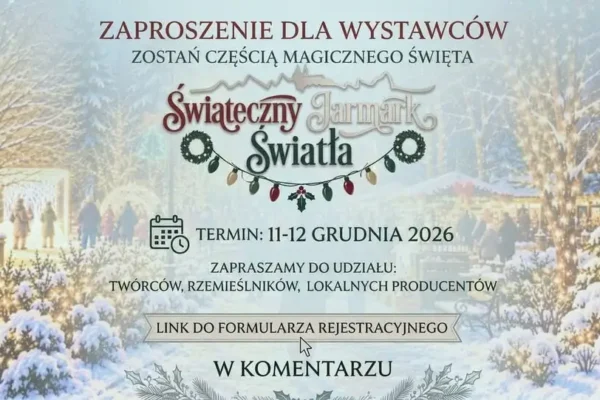 Świąteczny Jarmark Światła w Mogilnie – trwa nabór wystawców