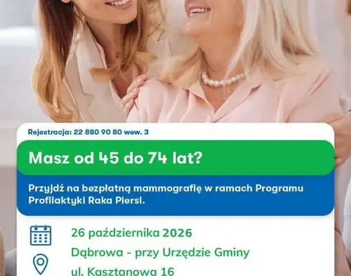 Październik miesiącem świadomości raka piersi – mammografia w Dąbrowie