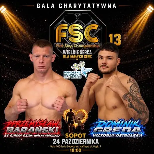 Przemysław Barański z Zawiszy walczy na gali FSC 13 w Sopocie
