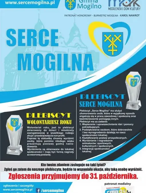 Ostatnie dni na zgłoszenia do plebiscytu „Serce Mogilna”