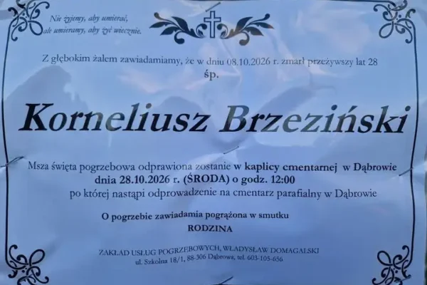 Pożegnanie śp. druha Korneliusza Brzezińskiego – zbiórka jednostek OSP w Dąbrowie