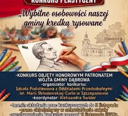 Gminny konkurs plastyczny w Dąbrowie: uczniowie narysują wybitne osobowości swojej gminy